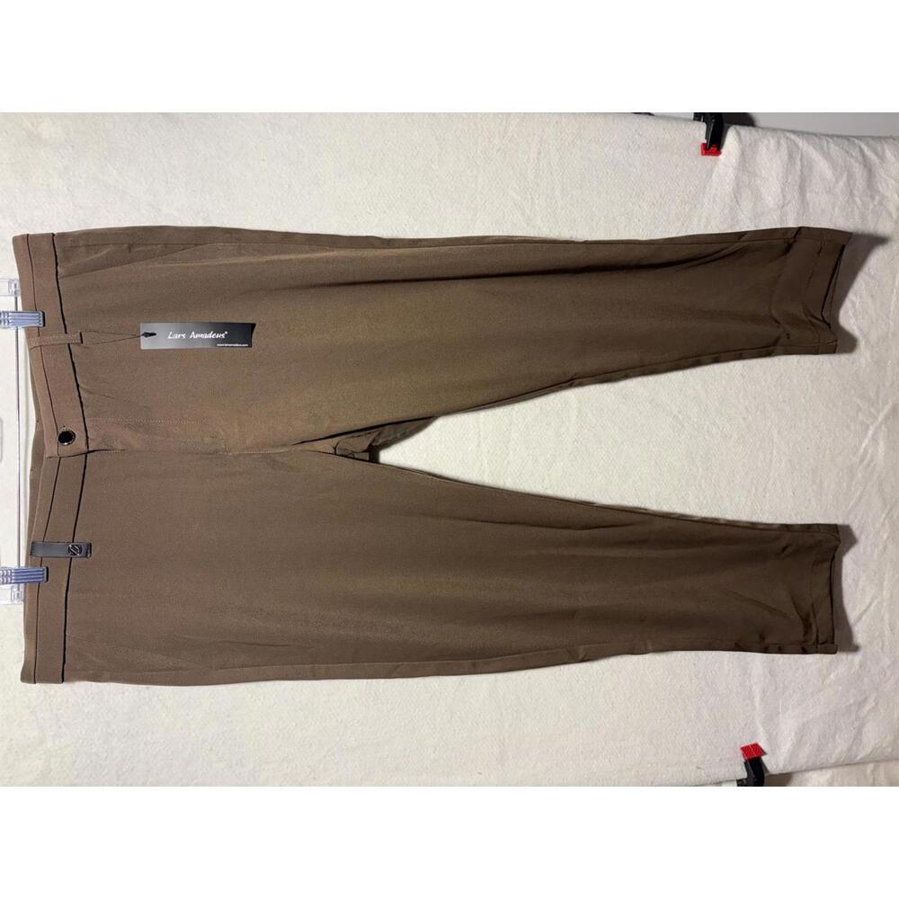 Brown Dress Pants with Back Embroidered Logo 604